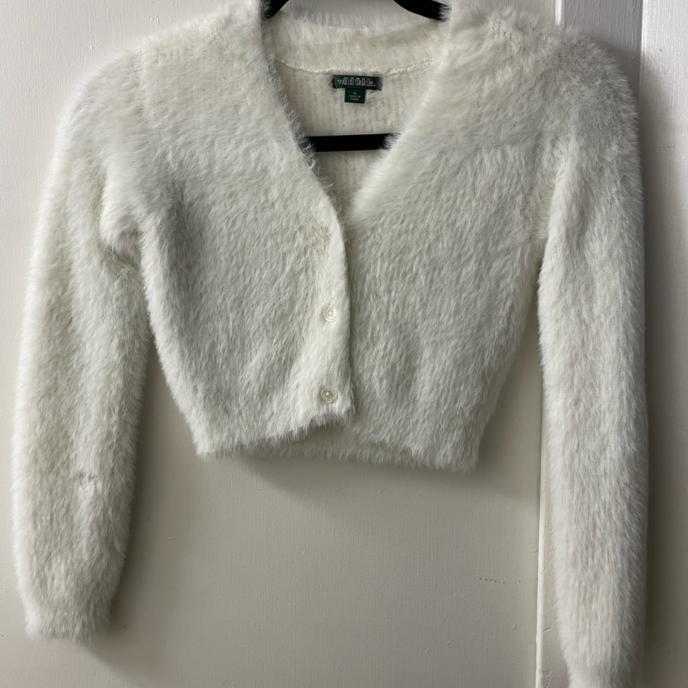Wild fable cropped sweater button up